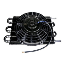 Load image into Gallery viewer, Universal 6 Row Transmission Oil Cooler with 8 Inch 12V 80W Slim Electric Fan Kit