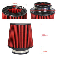 Load image into Gallery viewer, Universal Short Mushroom Cone Air Filter with Clamp - Carbon Fibre Top, Aluminium Base