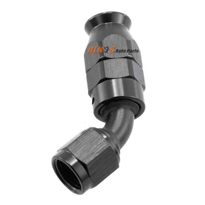 AN -6 (AN6) 45 Degree Stealth Hose Fitting Hose Ends Aluminium Black
