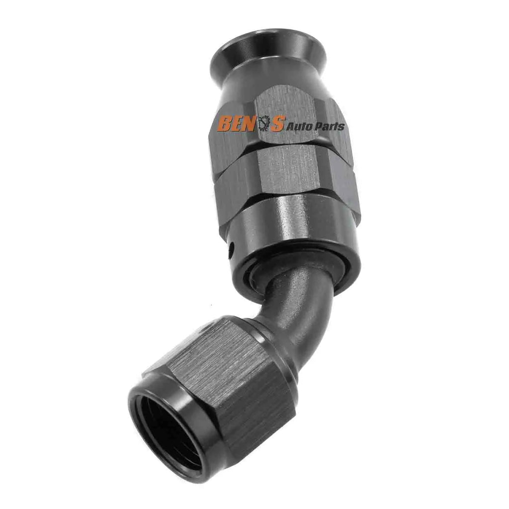 AN -6 (AN6) 45 Degree Stealth Hose Fitting Hose Ends Aluminium Black