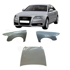 Audi A6 C6 4F 2005–2011 Steel Front Fender / Bonnet Replacement 4F0821103F 4F0821104F 4F0823029C