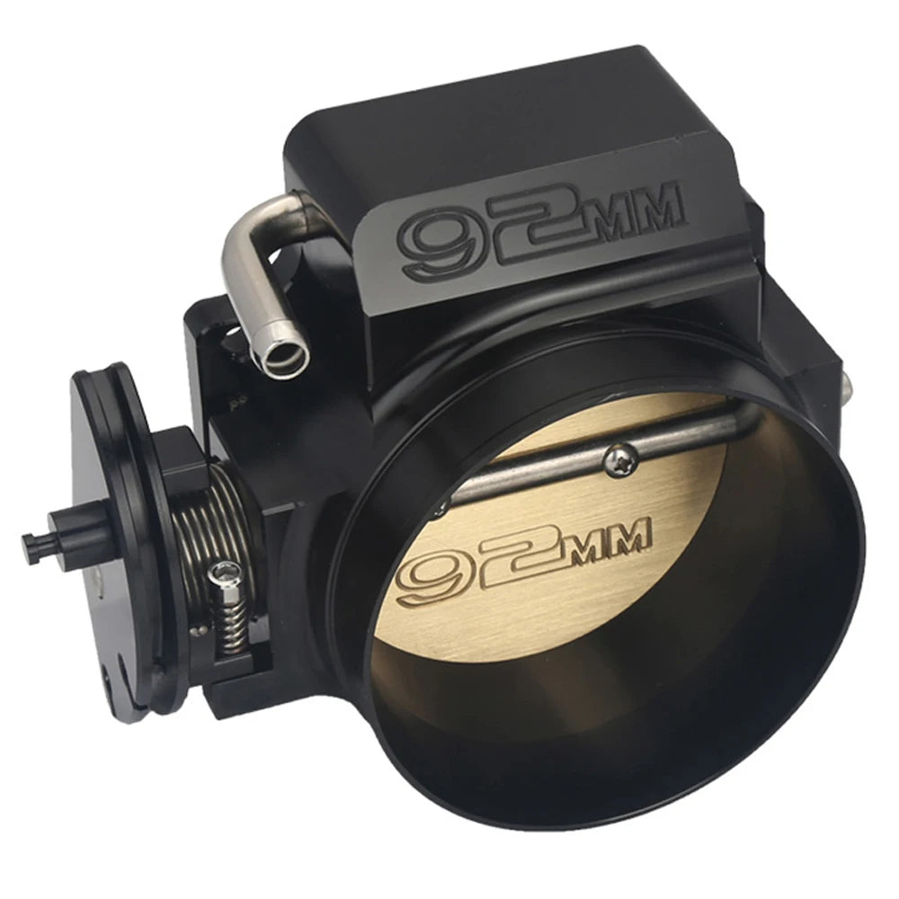 GM LS 92 mm 4-Bolt Cable Drive Billet Aluminium Throttle Body, Silver and Black