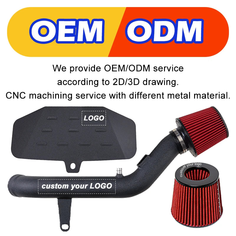 VW Golf Mk7 / Mk7.5 / Golf R / Audi A3 S3 3.5 inch Aluminium Cold Air Intake System - Black / Red