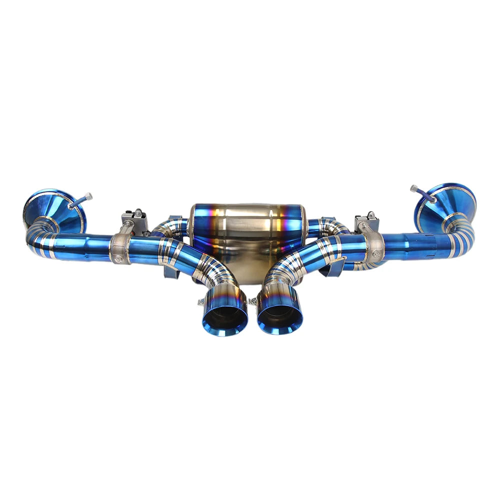 Porsche 911 992 GT3 2021+ 4.0L Titanium Valved Catback Exhaust System Blue Heat-Treated Finish