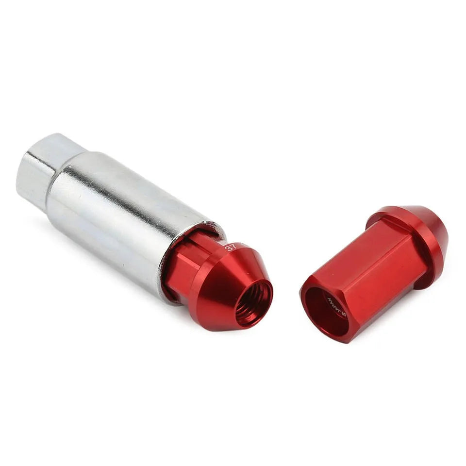 Universal M12x1.5 / M12x1.25 42 mm Aluminium Tuner Wheel Nuts with Locks, 19 mm Hex, 20 Piece Set