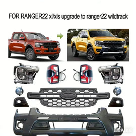GZDL4WD ABS Car Bodykit for Ranger XL/XLS Upgrade to Wildtrak 2023 Front Bumper Grille Auto Parts