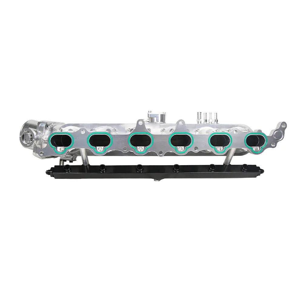 Toyota 2JZ-GE Billet Aluminium Intake Manifold with Throttle Body and Fuel Rail - Silver