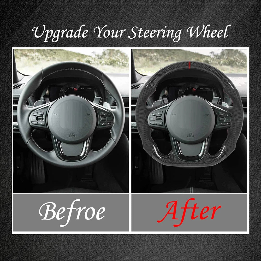Toyota GR Supra 2019-2022 Carbon Fibre and Perforated Nappa Leather Steering Wheel