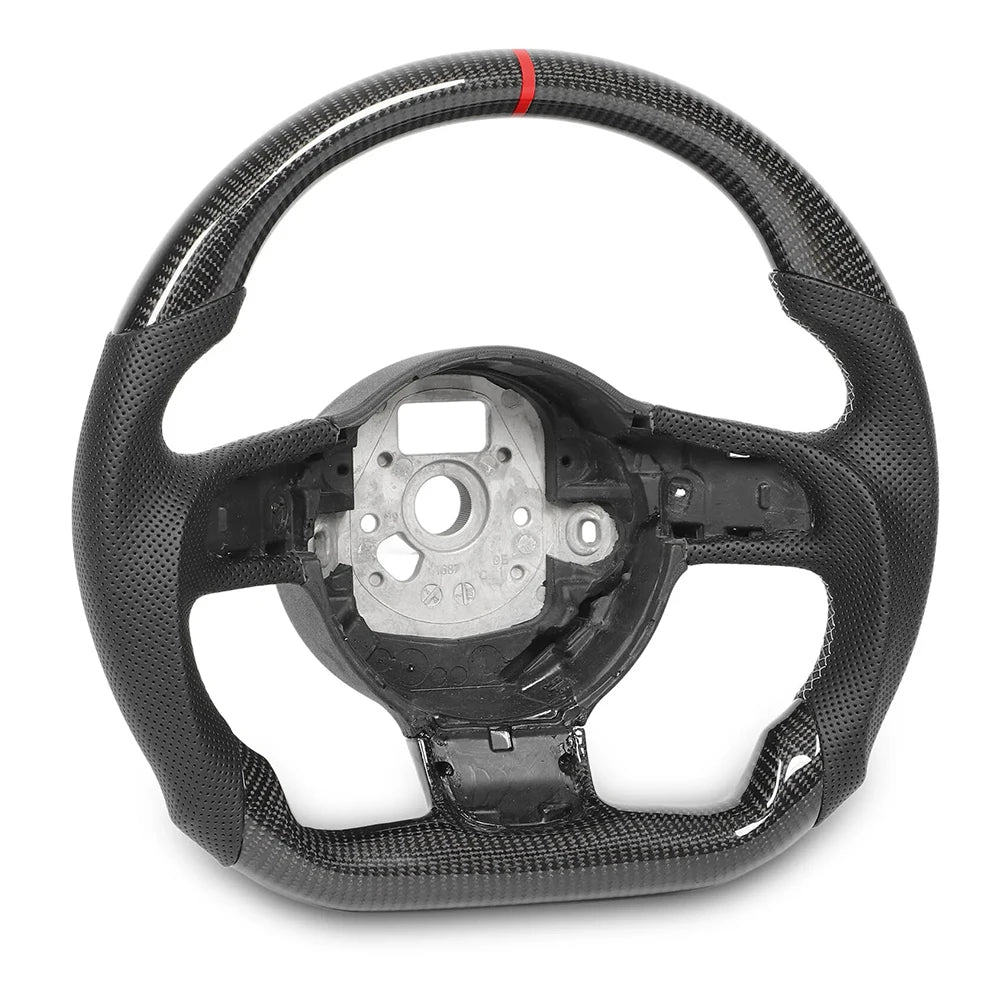 Audi R8 2010-2015 / TT / SQ5 2013-2017 Carbon Fibre Perforated Leather Flat-Bottom Steering Wheel