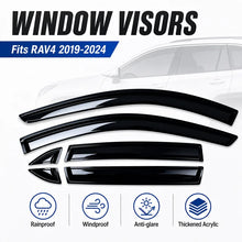 Load image into Gallery viewer, Toyota RAV4 2019-2024 Window Visors Rain Guards (Dark Smoke)