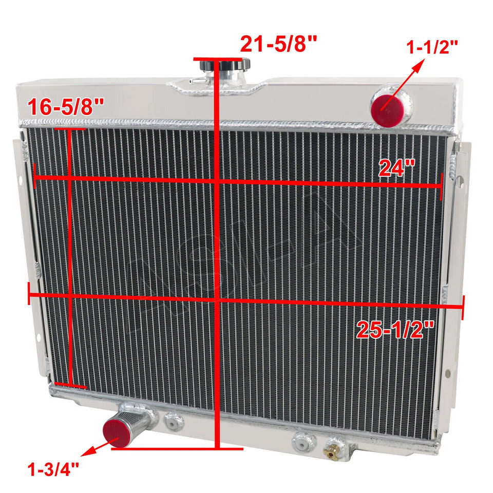 3 Row Radiator for Ford Mustang Fairlane / Mercury Cougar XR7 V8 1967-1970