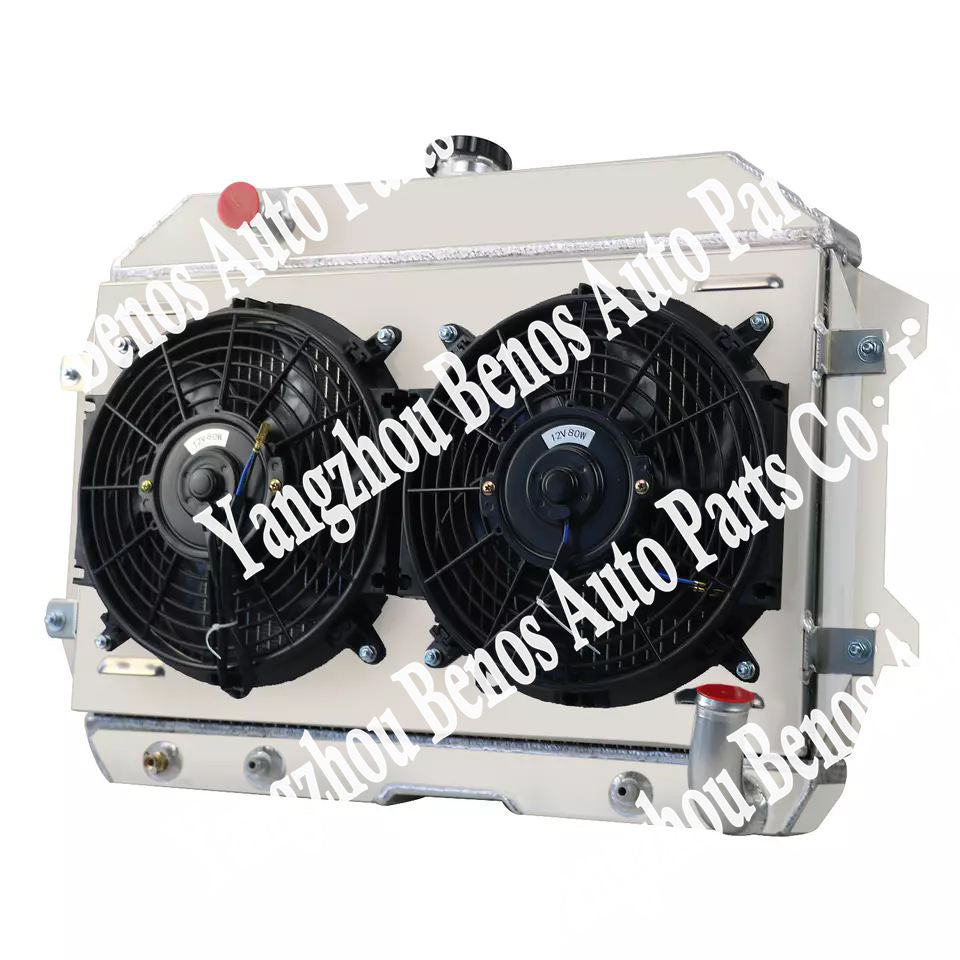 4 Row Radiator+Shroud 3x9"Fans+Thermostat for 1991-2001 Jeep Cherokee XJ 4.0L