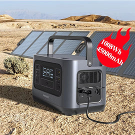 PISEN 1000W Portable Solar Power Station – 540Wh LiFePO4 Battery, Pure Sine Wave Inverter, MPPT Controller, Home Backup & Camping Generator