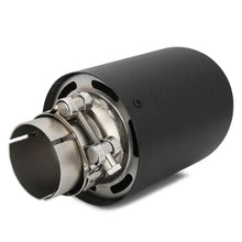 Load image into Gallery viewer, Universal Stainless Steel Dual Carbon Fibre Exhaust Muffler Tips, Straight End