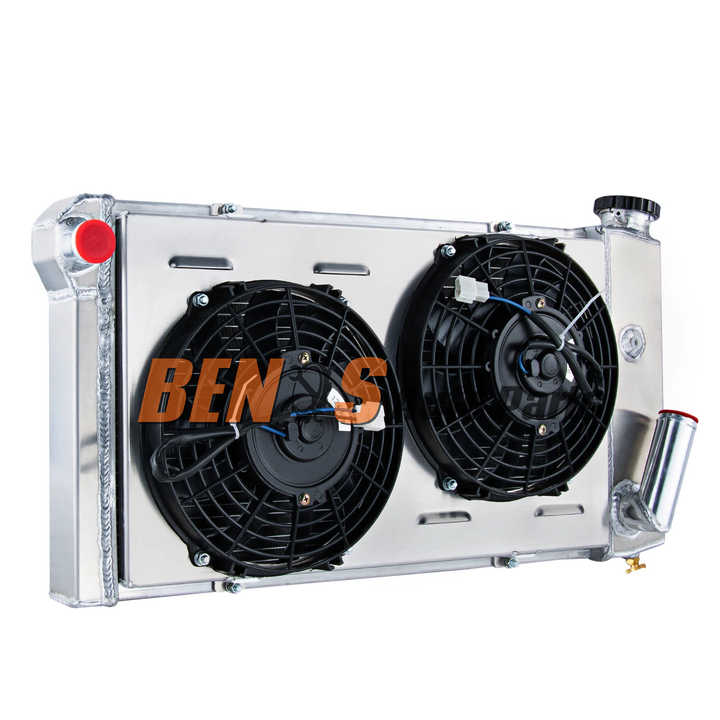 3 Row Aluminum Shroud Fan Radiator for Chevrolet Vega Pontiac Astre 1971-1977