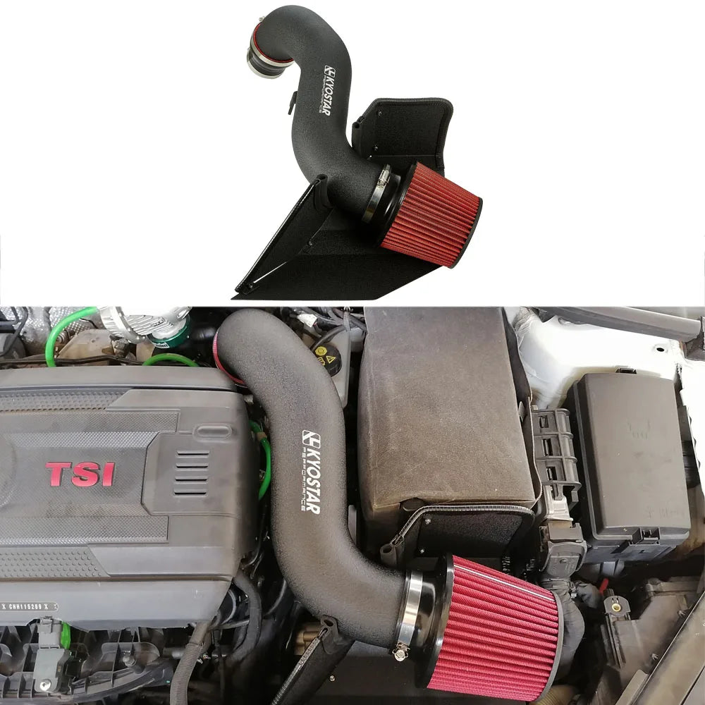 VW Golf GTI / Golf R Mk7 / Mk7.5, Jetta GLI & Audi A3 / S3 / TT 3.5 inch Aluminium Cold Air Intake - Black / Red
