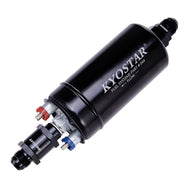Universal High Flow 350 LPH External Fuel Pump with AN8 One-Way Check Valve - Black