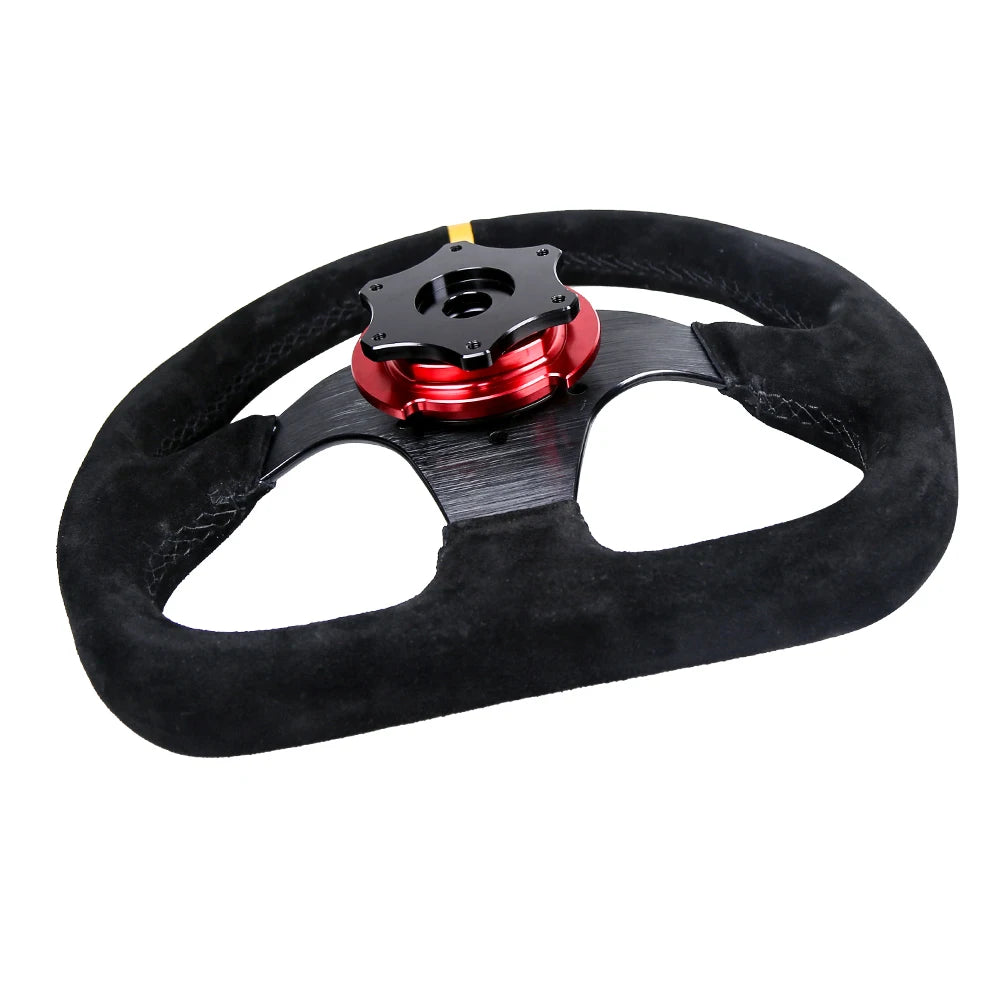 Universal Aluminium D-Shaped Lock Steering Wheel Quick Release Hub Adapter - 5 Colours