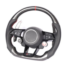 Load image into Gallery viewer, Audi Real Carbon Fibre and Leather Sport Steering Wheel Kit with Start Button