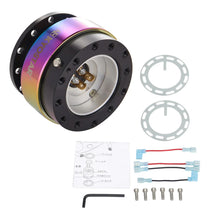 Load image into Gallery viewer, Universal Neo Chrome Aluminium Steering Wheel Quick Release Control Hub for 6-Hole Adaptors