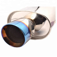 Load image into Gallery viewer, Universal 560 mm Burnt Blue Stainless Steel Double Wall Straight Pipe Exhaust Tip, 63 mm Inlet 89 mm Outlet