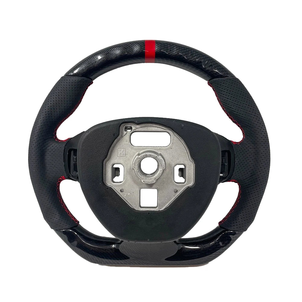 Chevrolet Corvette C7 2014-2018 Carbon Fibre and Leather D-Shaped Flat-Bottom Steering Wheel