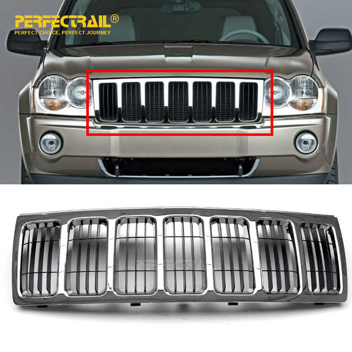 PERFECTRAIL 55157458AB 55157458AE Factory Auto Car Body Parts Chrome Front Grille for Jeep Grand Cherokee III SUV 2005-2010