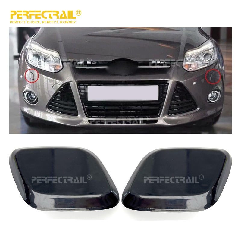 PERFECTRAIL BM51-13L019 BM51-13L018 Auto Body Parts Black Head Lamp Headlight Washer Jet Cover Cap for Ford Focus 2012-2014