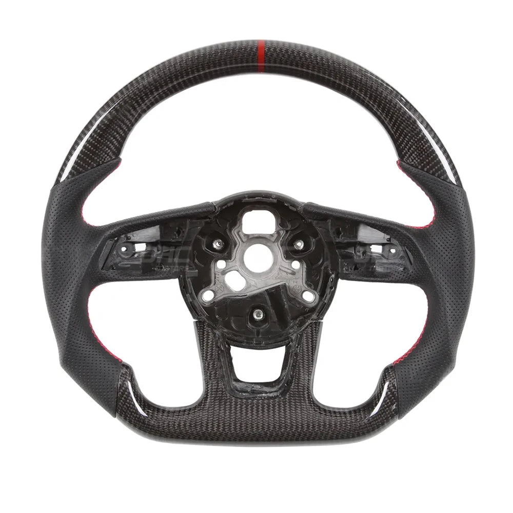 Audi RS3 / RS4 / RS5 / A3 / A4 2017-2022 Carbon Fibre and Leather Sport Steering Wheel - Black