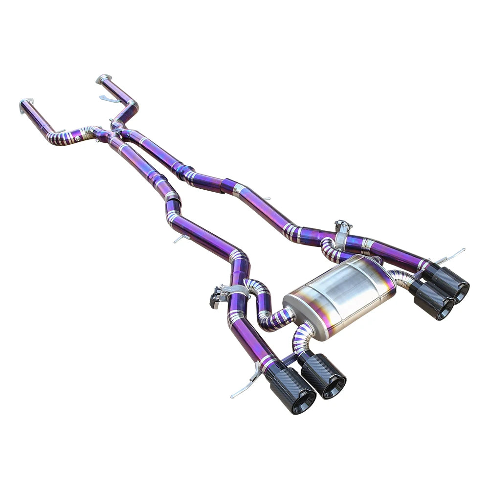 BMW M3 G80 G81 / M4 G82 G83 2021+ S58 3.0TT Grade 5 Titanium Valved Catback Exhaust Burnt Finish