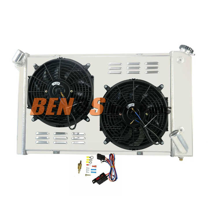 3 Row Aluminum Radiator Shroud Fan Relay for Chevy Corvette 1969-72
