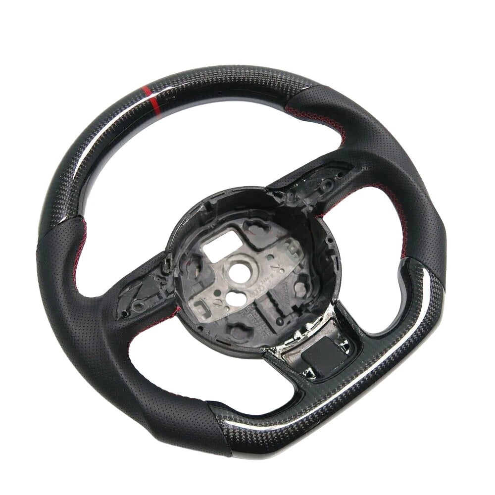 Audi RS3 / RS4 / RS5 / A3 / A4 2017-2022 Carbon Fibre and Leather Sport Steering Wheel - Black