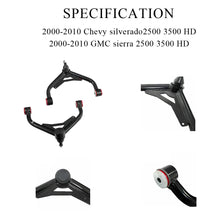 Load image into Gallery viewer, Chevrolet Silverado / GMC Sierra 2001-2010 Steel Front Upper Control Arms with PU Bushings for 2-4 inch Lift