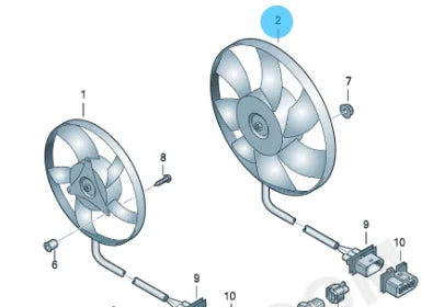 VW Golf V VI Jetta Passat B6 Audi A3 8P Radiator Cooling Fan Motor 1K0959455DT