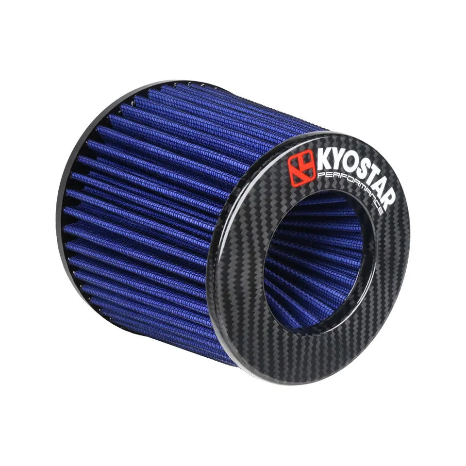 Universal 3.5 inch 89 mm Neck Glossy Real Carbon Fibre Cone Air Filter
