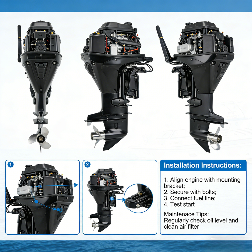 Heavy-Duty 60HP Outboard Engine | Commercial-Grade Power for Workboats & Yachts | Fuel Efficiency for Demanding Marine Tasks