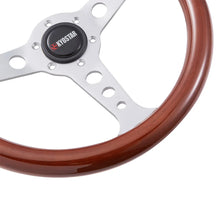 Load image into Gallery viewer, Universal 350 mm 14 inch Classic Flat Wood Grain Steering Wheel, Silver Spokes