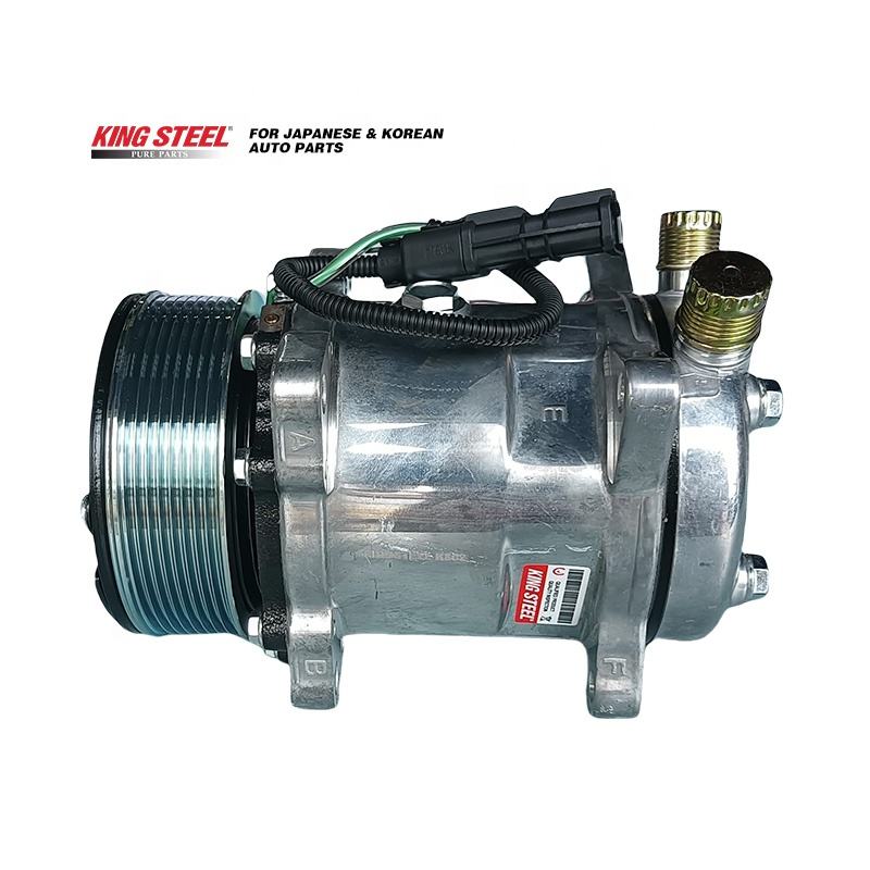 KINGSTEEL OE SD7H15 SD709 Auto Parts Electric With Pulley 8PK 119MM Car 24V Air Conditioning Compressor AC for Volvo VNL 2006-