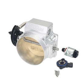 GM LS 92 mm Billet Aluminium Throttle Body with Spacer Adapter, TPS and IAC, 4-Bolt Cable Drive