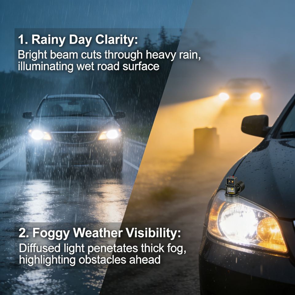 High Brightness LED Lamp W/ Smoke Lens for Infiniti,Aluminum Housing CE Certified,Red&Amber Light Ideal for Rear Fog Use
