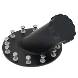 Universal Billet Aluminium Fuel Cell Filler Neck and Cap - 45 Degree, 12 Bolt Flange, 45mm ID