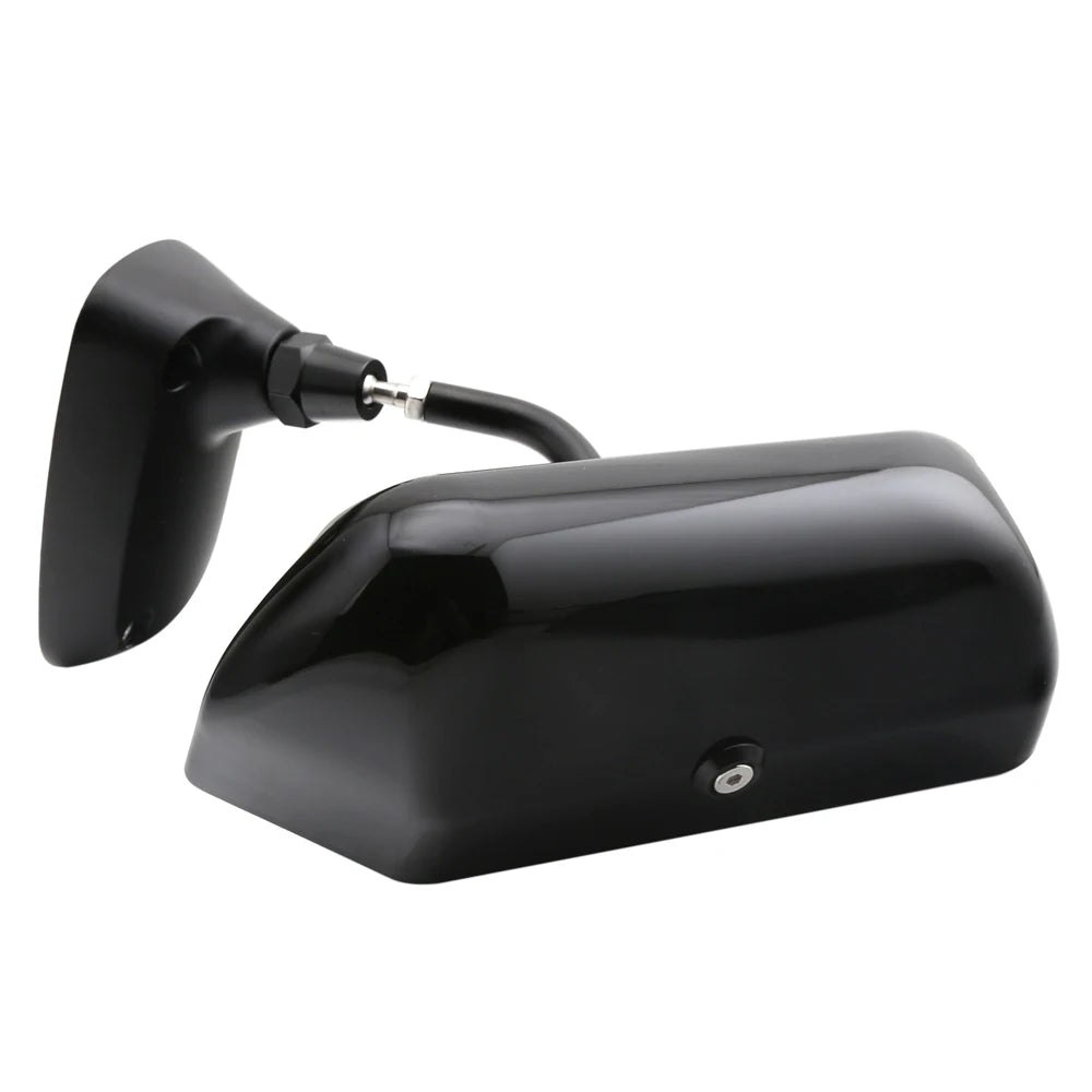 Universal F1 Style Racing Side Mirrors with Tinted Glass - Gloss Black ABS, Pair