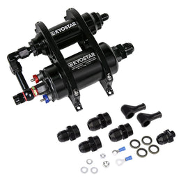Universal Inline External EFI Fuel Pump with Bracket and Filter Kit - Black Aluminium, AN8
