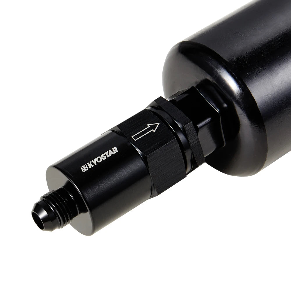 Universal Inline Fuel Filter - AN6 / AN8 Male Inlet, M18x1.5 Outlet, 30 Micron Element