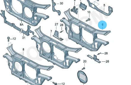 Audi A6 C5 / A6 Avant C5 1997–2005 Radiator Support Panel Black 4B0805588A
