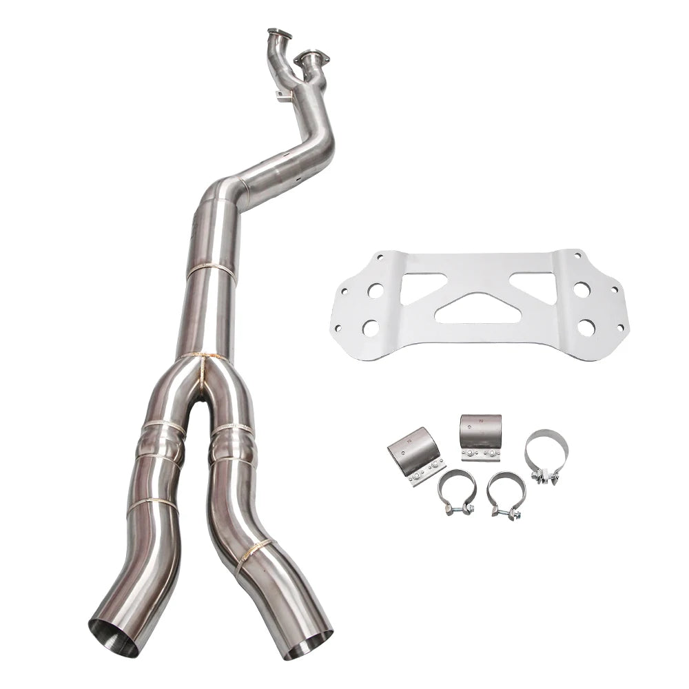 BMW M3 G80 / M4 G82 G83 S58 2020+ Resonated Single Midpipe - 304 Stainless Steel, Bolt-On