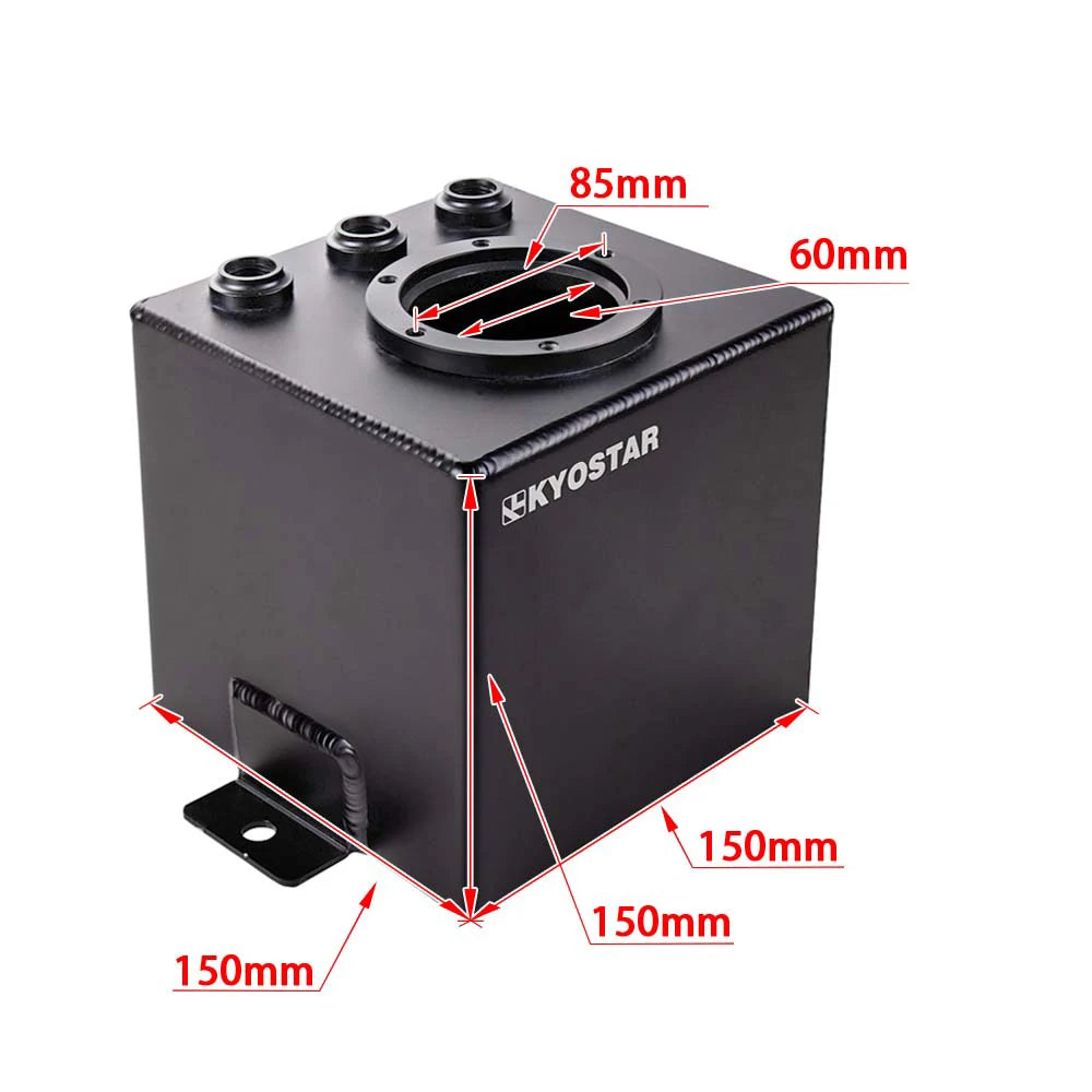 Universal 2L Aluminium Fuel Surge Tank with 6AN Fittings