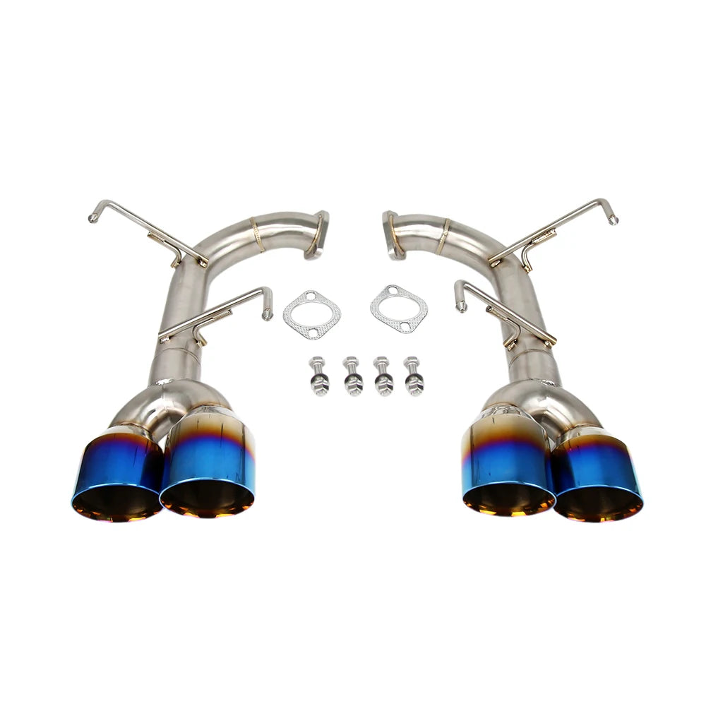 Subaru WRX / WRX STI 2015-2021 Stainless Axle-Back Muffler Delete Exhaust with Blue Burnt Quad Tips