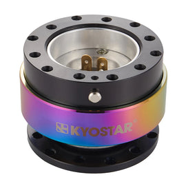Universal Neo Chrome Aluminium Steering Wheel Quick Release Control Hub for 6-Hole Adaptors