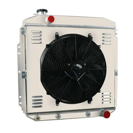 4 Row Aluminum Radiator & Shroud Fan for Ford F100 F250 F350 Chevy V8 1953-1956